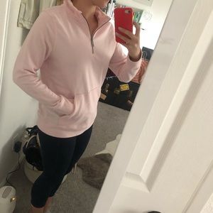 Pink quarter zip sweatshirt